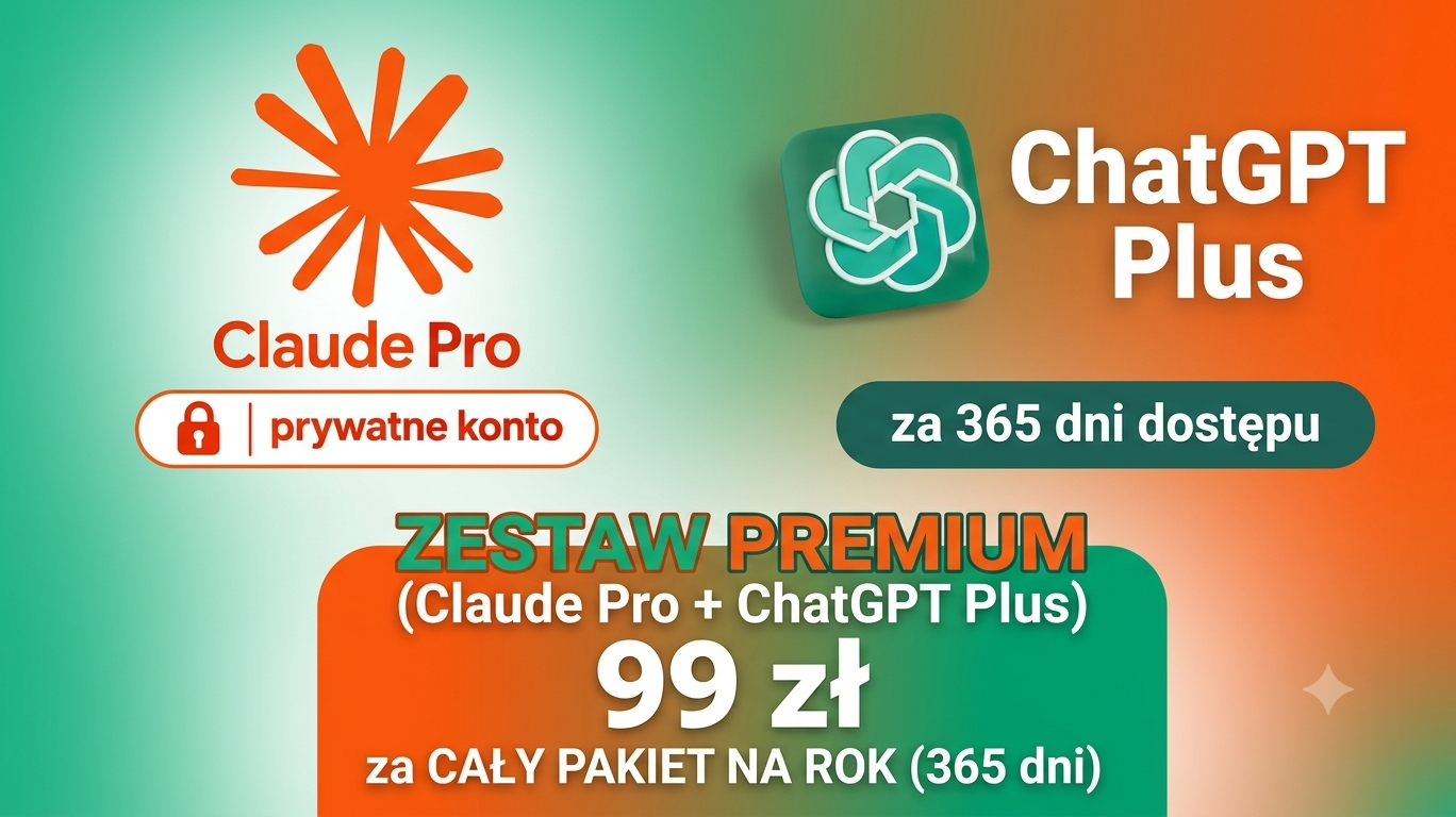 Chatgpt Plus lub Claude Pro do wyboru Roczny Dostęp Prywatne Konto